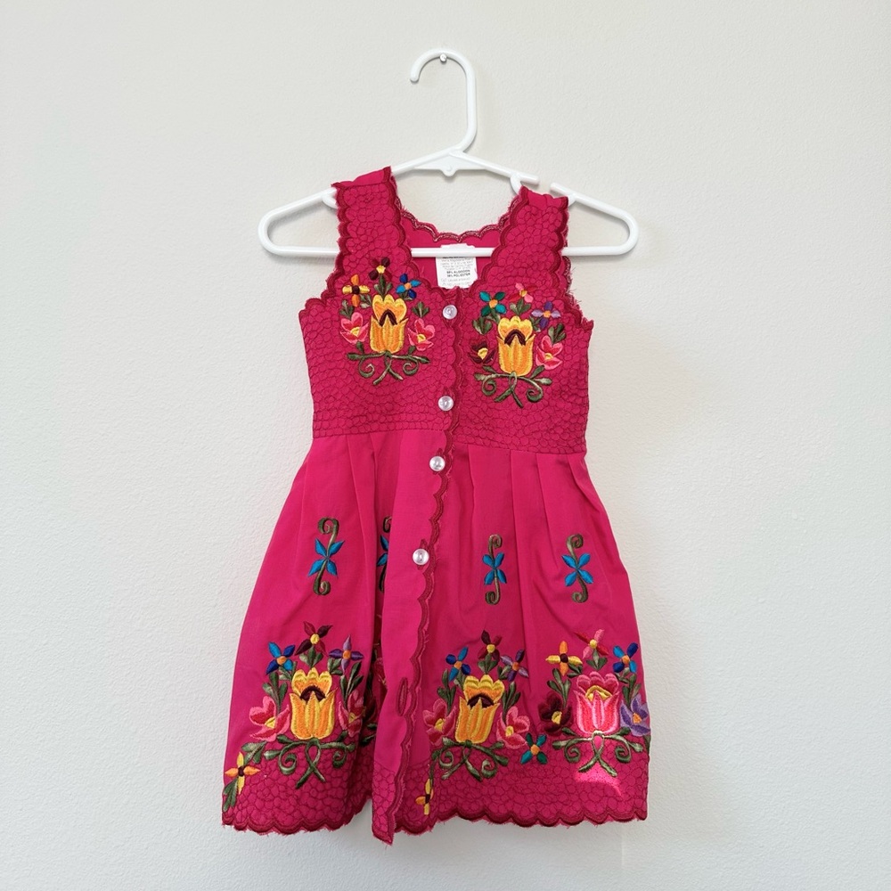 NEW Mexican Embroidered Floral Dress - Baby